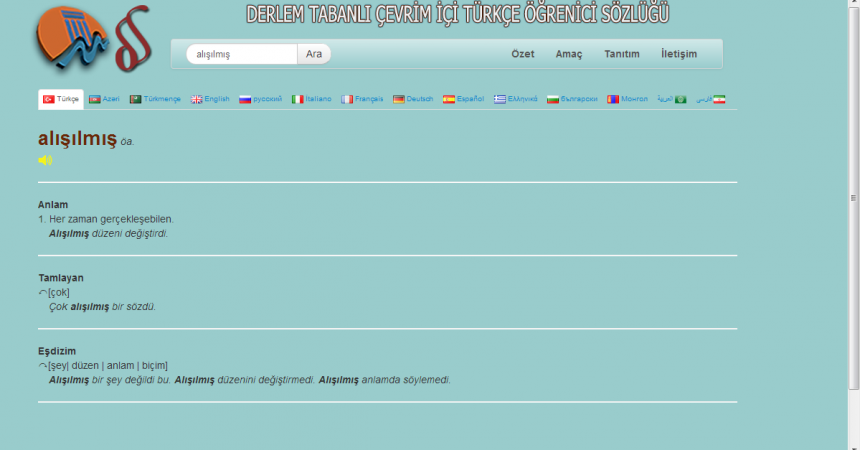 “DERLEM TABANLI ÇOK DİLLİ TÜRKÇE ÖĞRENİCİ SÖZLÜĞÜ” PROJESİ
